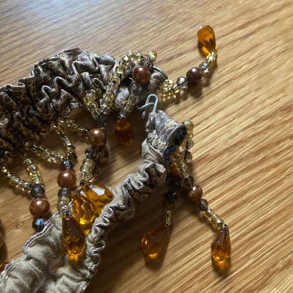 Vintage 80s Gold Snake Skin 4 Pc Beaded Belly Dance Cabaret S - Picture 4 of 10